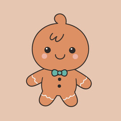 Vector illustration of a cute Gingerman for toddlers story books