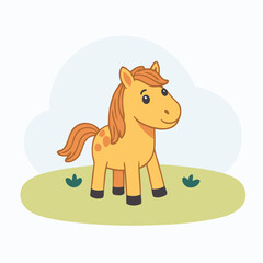 Cute Horse vector illustration for preschoolers' learning moments