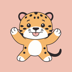 Cute Jaguar vector illustration of a for toddlers books