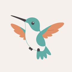 Cute Hummingbird for children story book vector illustration