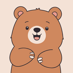 Vector illustration of an endearing Bear for kids' bedtime stories
