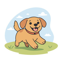 Cute vector illustration of a Dog for children's bedtime stories
