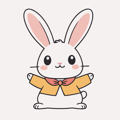 Cute Bunny for kids story book vector illustration