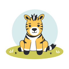 Cute Zebra for kids vector illustration
