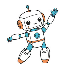 Cute Robot vector illustration for little ones' bedtime routines