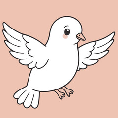 Vector illustration of a delightful Dove for early readers' enjoyment