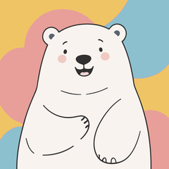 Vector illustration of a cute Polarbear for children story book