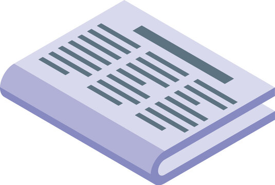 Isometric graphic of a purple book with black lines simulating text, suitable for educational themes