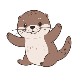 Vector illustration of a cute Otter for children book