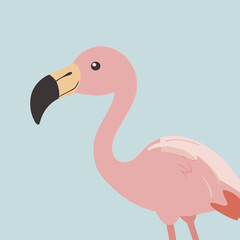 Cute Flamingo vector illustration of a for toddlers books