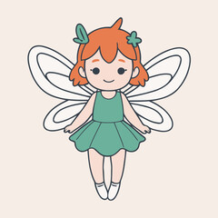 Cute vector illustration of a Fairy for children book