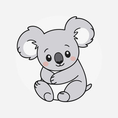 Cute Koala for toddlers books vector illustration