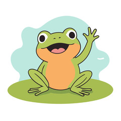 Vector illustration of a sweet Frog for youngsters' imaginative journeys