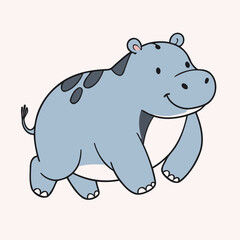 Cute vector illustration of a Hippo for children's bedtime stories