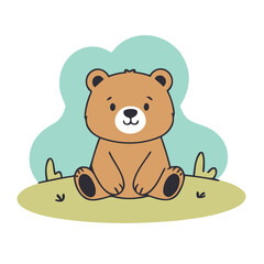Vector illustration of a friendly Bear for little ones' joyful exploration
