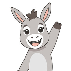 Cute Donkey for children vector illustration