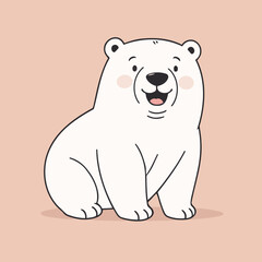 Cute Polarbear vector illustration for preschoolers' learning moments