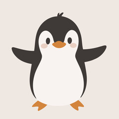 Cute vector illustration of a Penguin for toddlers' playful adventures
