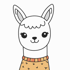 Cute Llama for children book vector illustration
