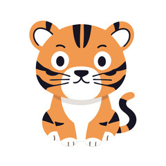 Cute vector illustration of a Tiger for children story book