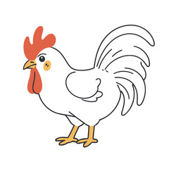Cute Rooster vector illustration for preschoolers' learning moments