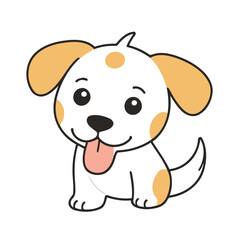 Vector illustration of a cute Dog for children story book