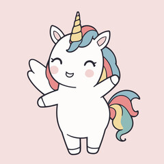 Vector illustration of a charming Unicorn for toddlers' learning adventures
