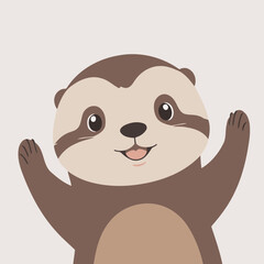Vector illustration of a cute Otter for children story book