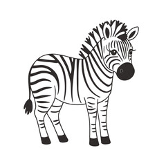 Fototapeta premium Vector illustration of a winsome Zebra for children's literature
