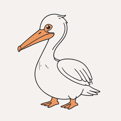 Cute Pelican vector illustration for preschoolers' learning moments