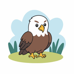 Cute Eagle for children's bedtime stories vector illustration