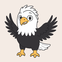 Cute Eagle vector illustration of a for toddlers books