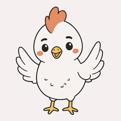 Vector illustration of a cute Chicken for children story book