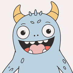 Cute vector illustration of a Monster for kids books