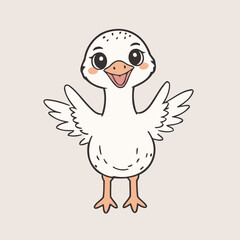 Cute Ostrich for children's books vector illustration