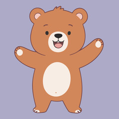 Vector illustration of a sweet Bear for youngsters' imaginative journeys