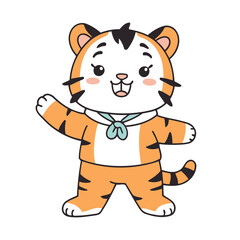 Vector illustration of a delightful Tiger for early readers' enjoyment