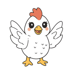Cute Chicken for preschoolers' storybook vector illustration