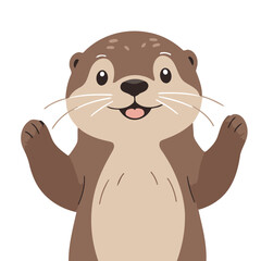 Vector illustration of a playful Otter for preschoolers' storytime
