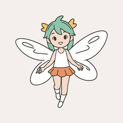 Cute Fairy for children book vector illustration