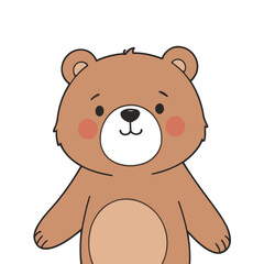 Vector illustration of a lovable Bear for children's picture books