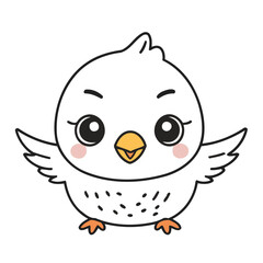 Cute Bird for toddlers story books vector illustration
