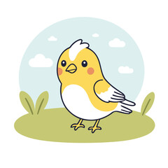 Cute Bird for children story book vector illustration