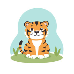 Cute Tiger for toddlers' playful adventures vector illustration