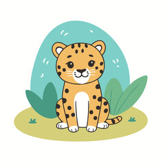 Vector illustration of a winsome Cheetah for children's literature