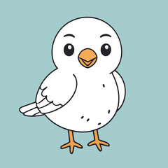 Cute vector illustration of a Bird for kids' reading time