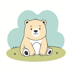 Vector illustration of an adorable Polarbear for young readers' books
