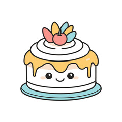 Cute Cake for toddlers' learning books vector illustration