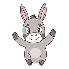 Cute vector illustration of a Donkey for children book