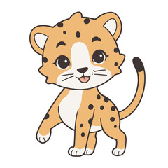 Cute Cheetah for young readers' picture book vector illustration